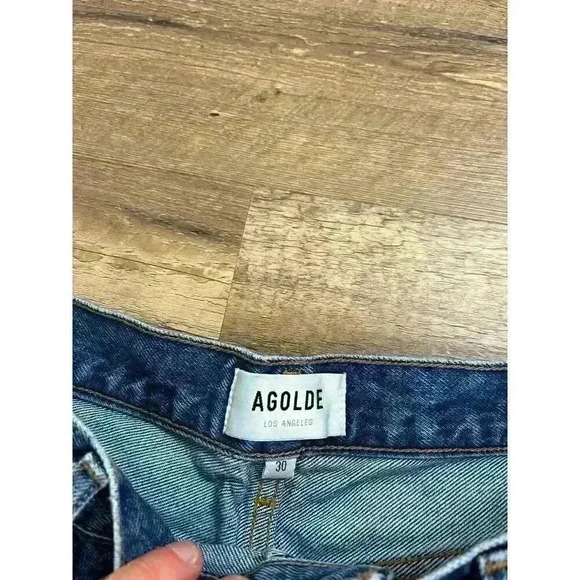 Agolde Parker Organic Cotton Denim Jean Shorts Button Fly Cut Off Women's 30 - Picture 2 of 11